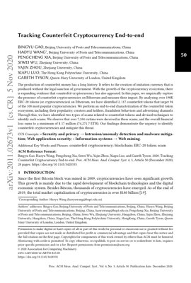 PDF Document Cover - Tracking Counterfeit Cryptocurrency End-to-End: An Empirical Study on Ethereum